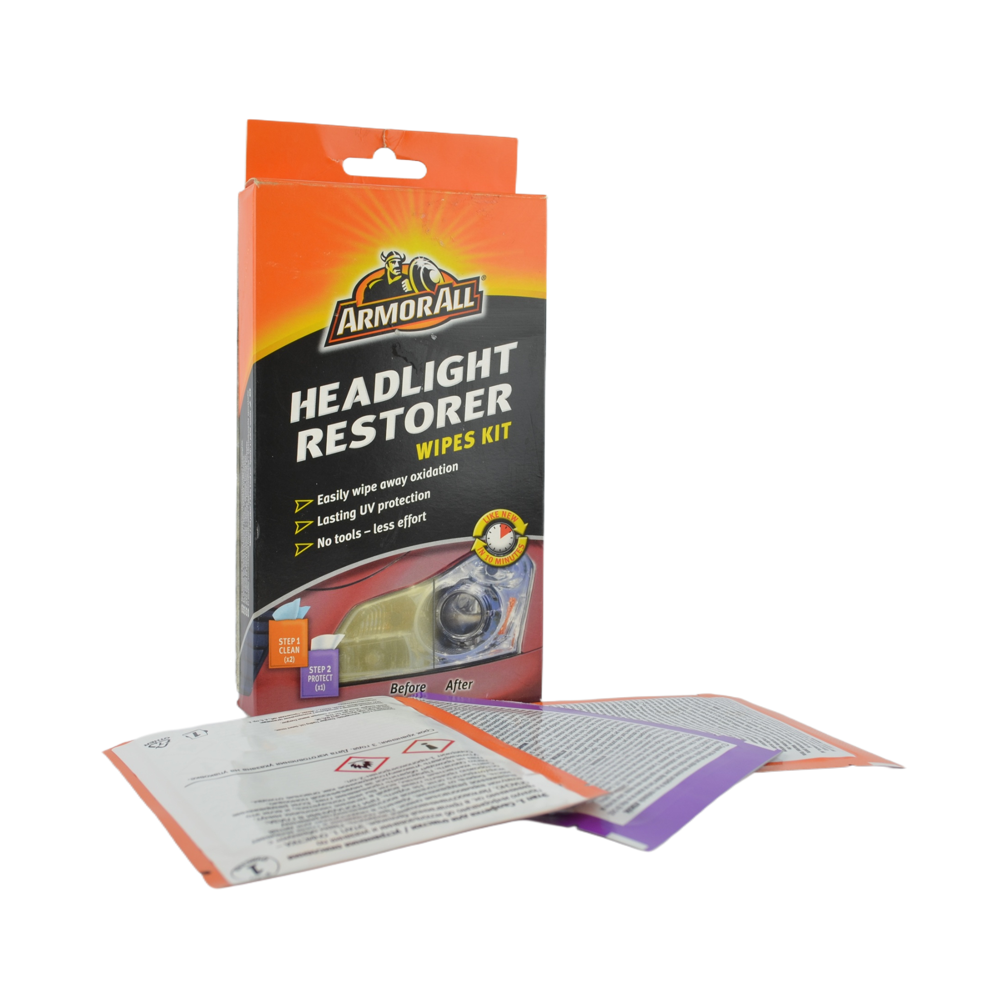 полироль для фар Armor All Headlight Restorer Wipes Kit (набор салфеток)