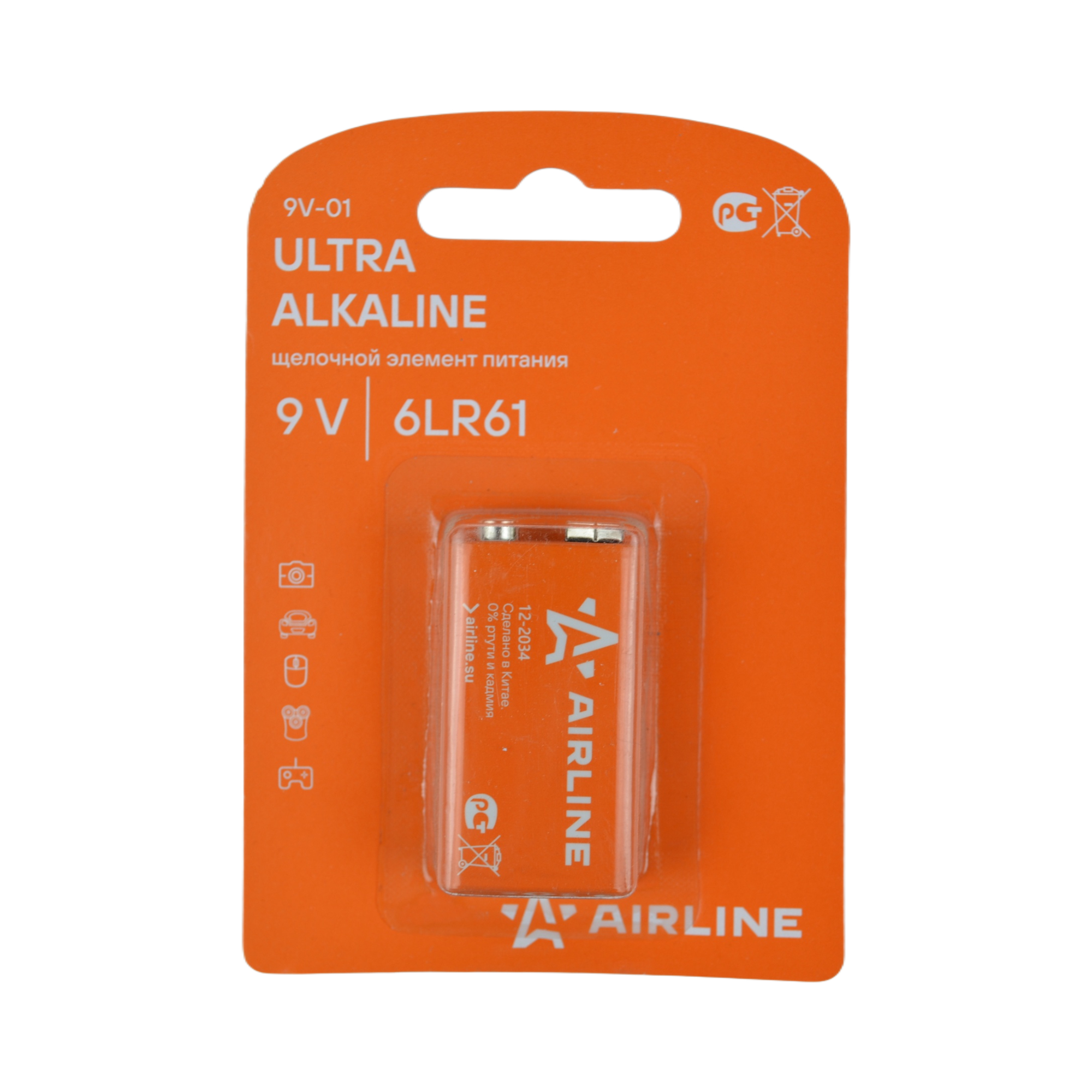 батарейка AIRLNE крона 6LR61/9V01