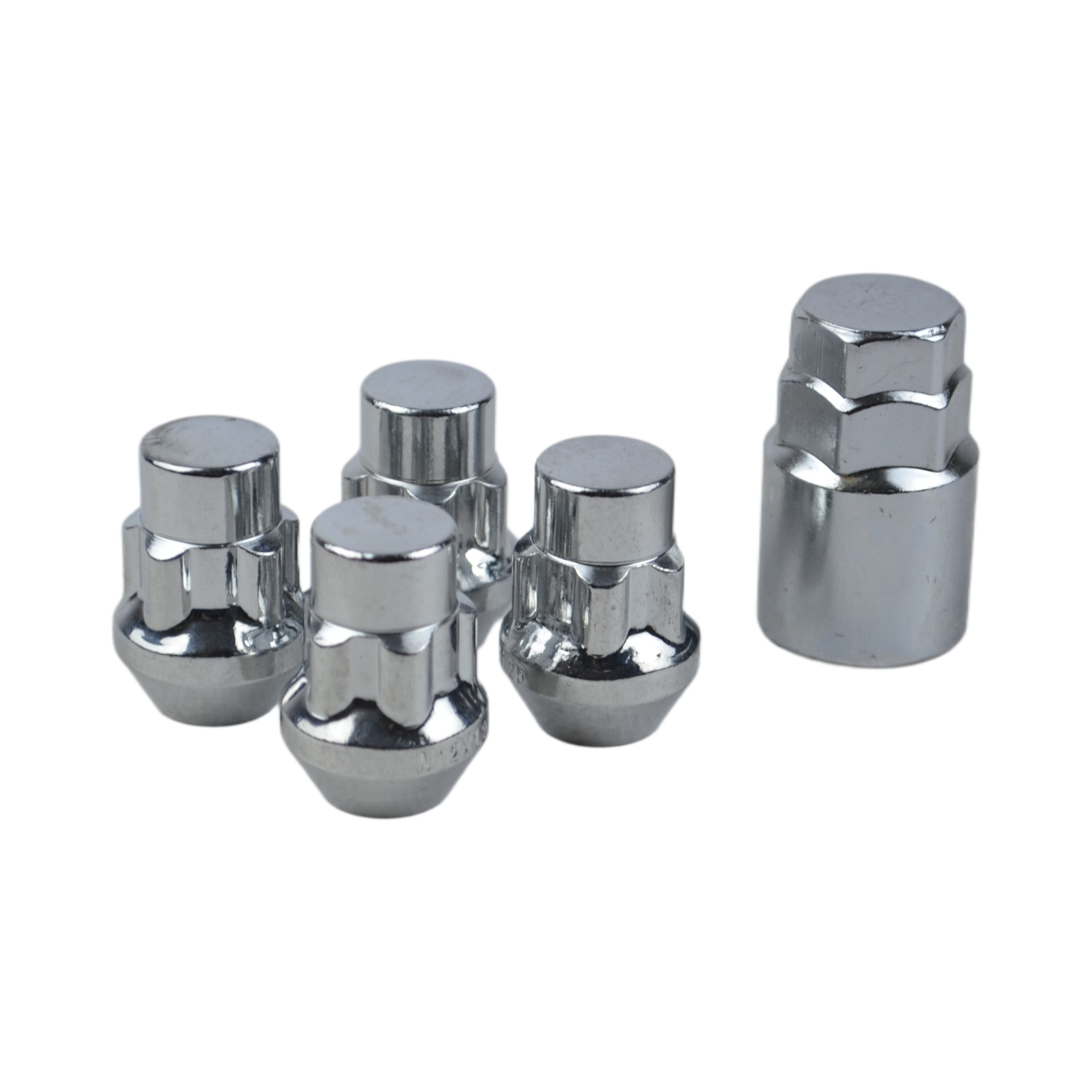 гайка колеса м12х1,25 (набор секреток 1 ключ, хром) CH 20605