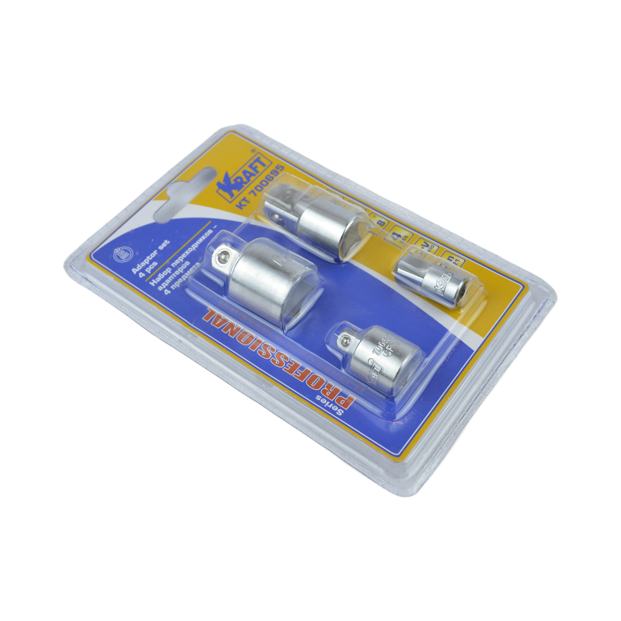 набор адаптеров 1/2, 3/8, 1/4 4 предм. KRAFT 700695 