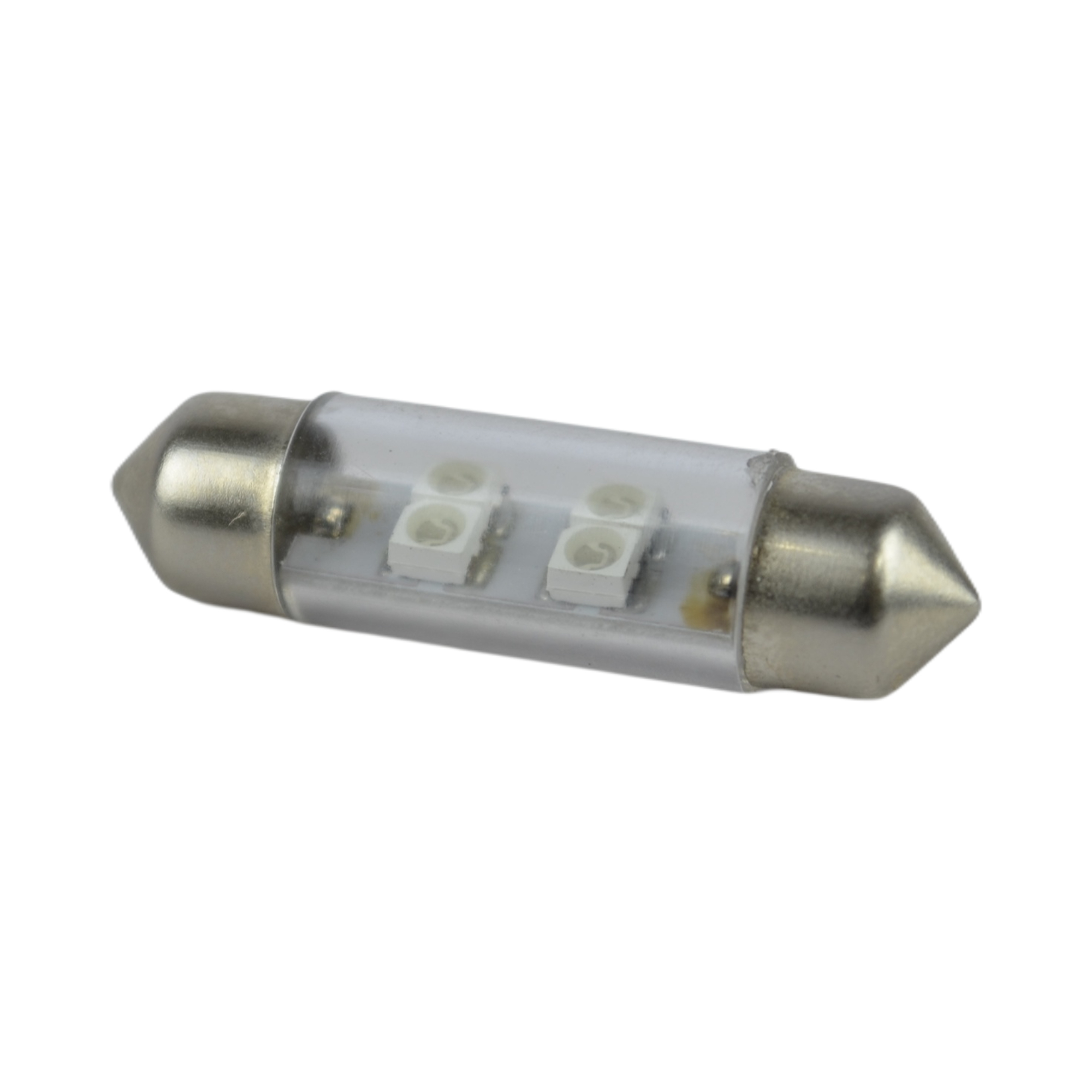 лампа светодиодная T11 12v (AC) 4 SMD blue T11x36 S8.5 (10)