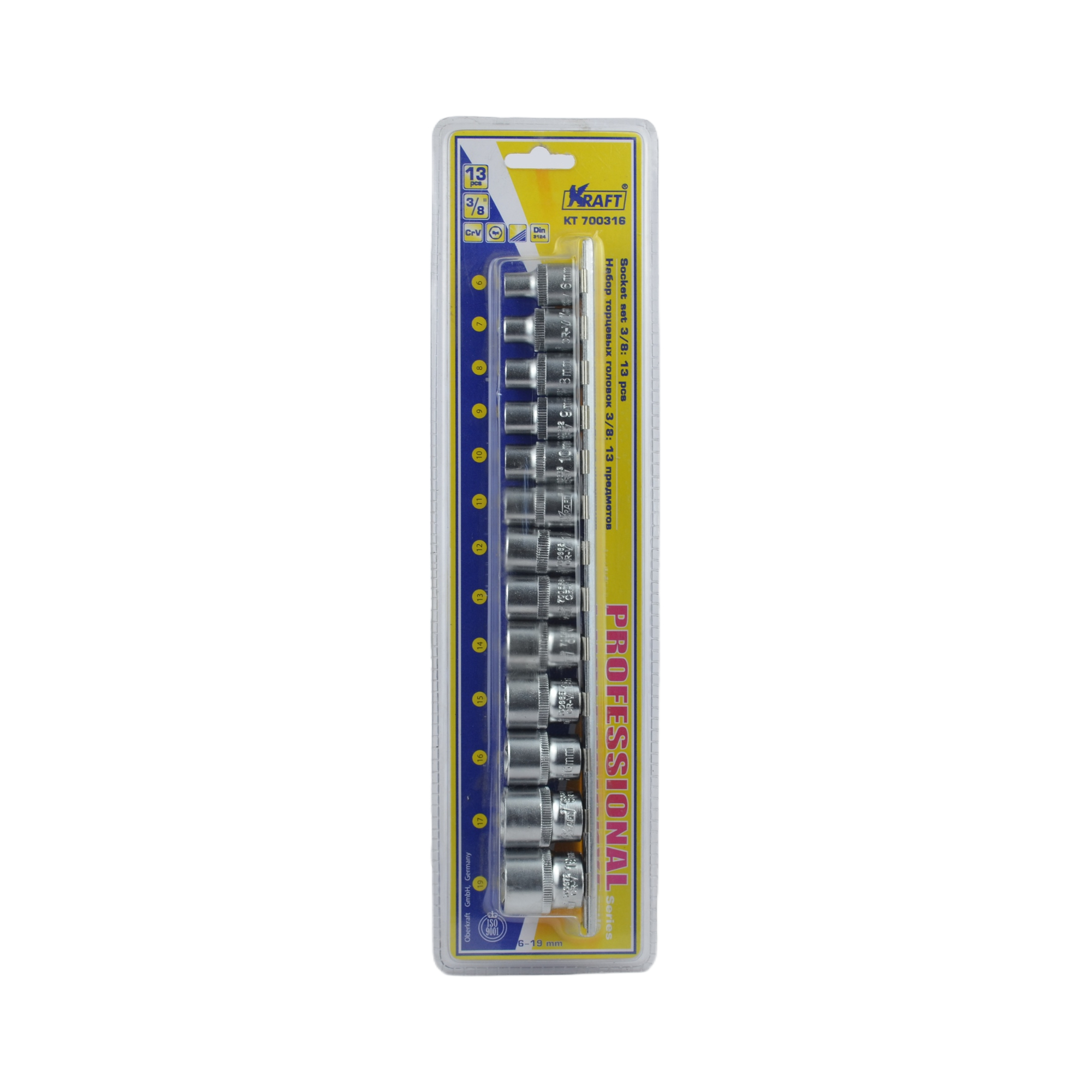 набор головок 3/8 6-19мм 13 предм. KRAFT 700316