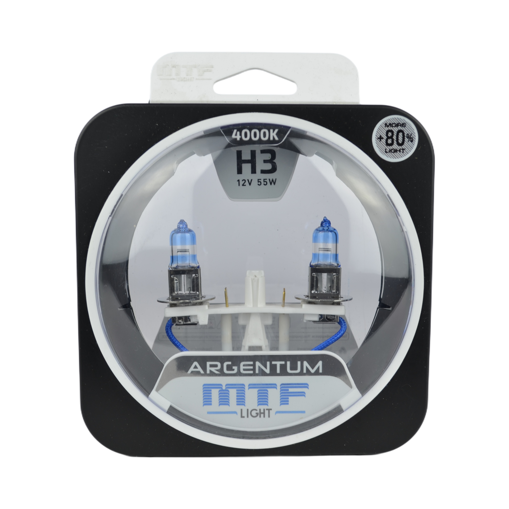 лампа галогеновая Н-3 MTF Argentum 4000K+80% 55w к-т