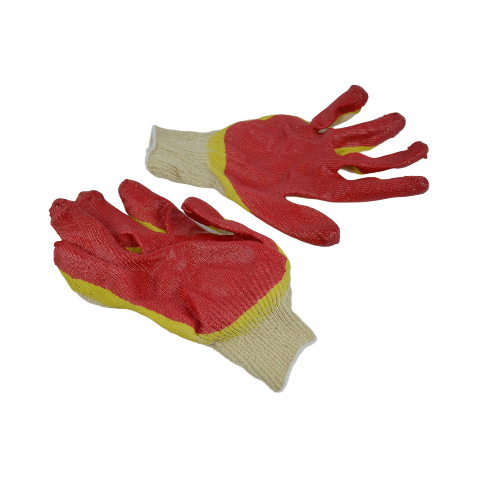 перчатки х/б красные с двойным латексным покрытием