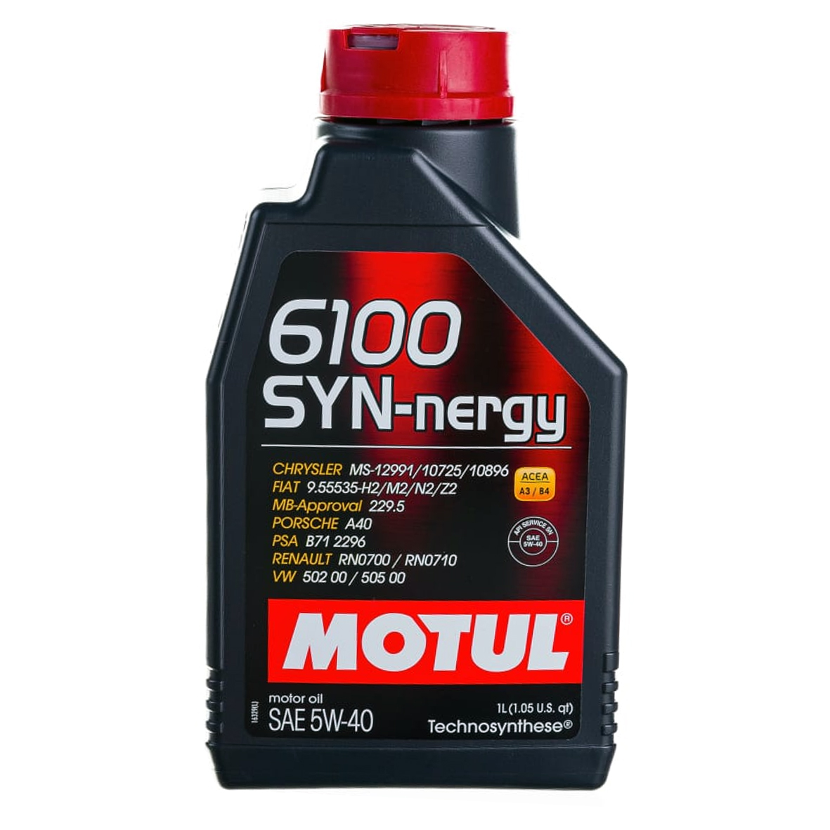 масло Motul 6100 Synergie 5w40 (SN/CF, A3/B4) 1л синтетика