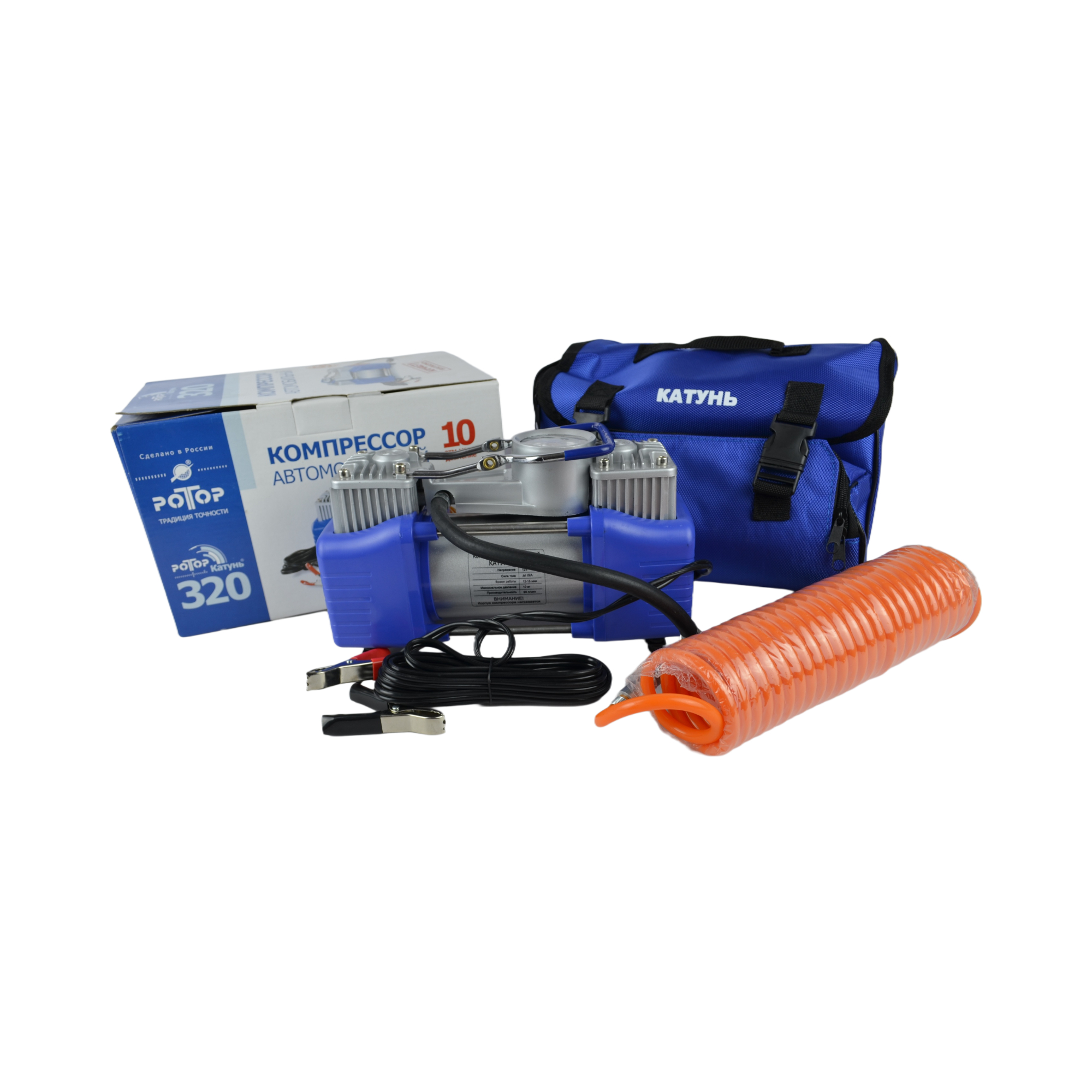 компрессор КАТУНЬ (320) 90л/мин. 10атм. в сумке