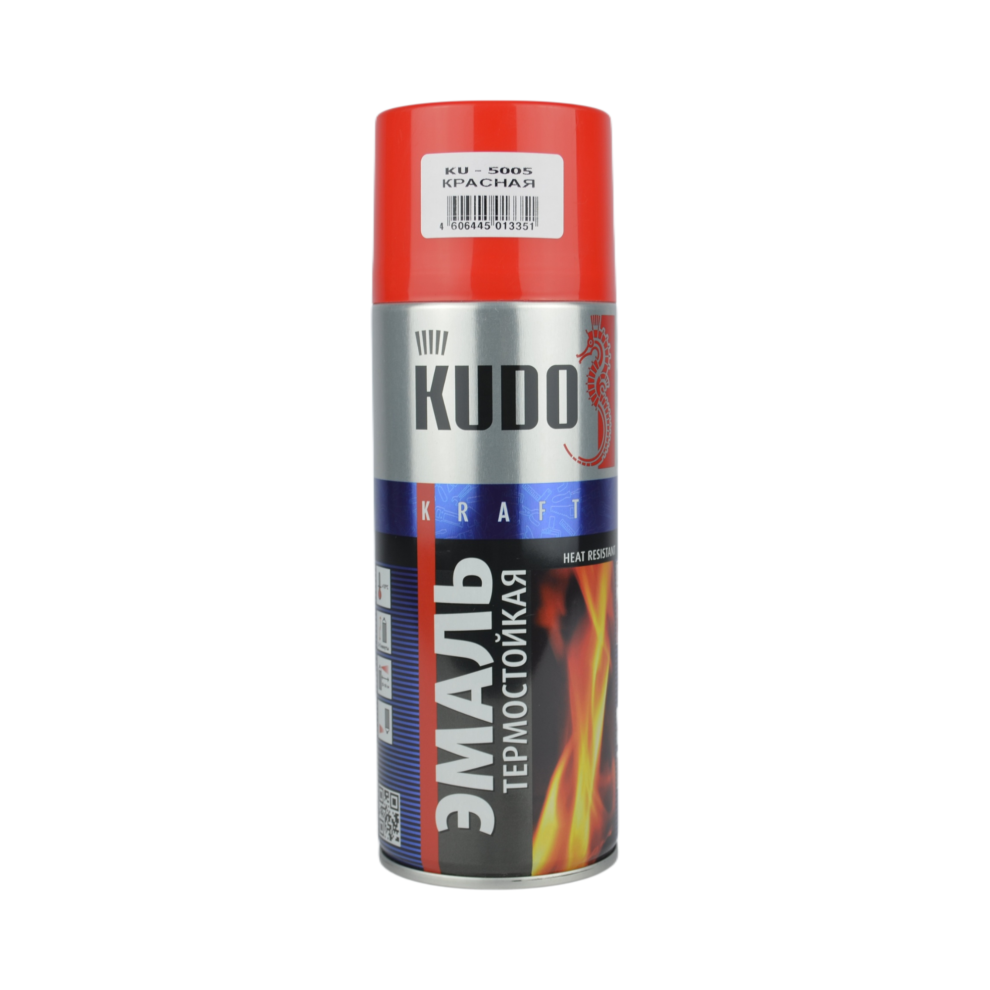 краска KUDO красная термостойкая 520мл KU5005