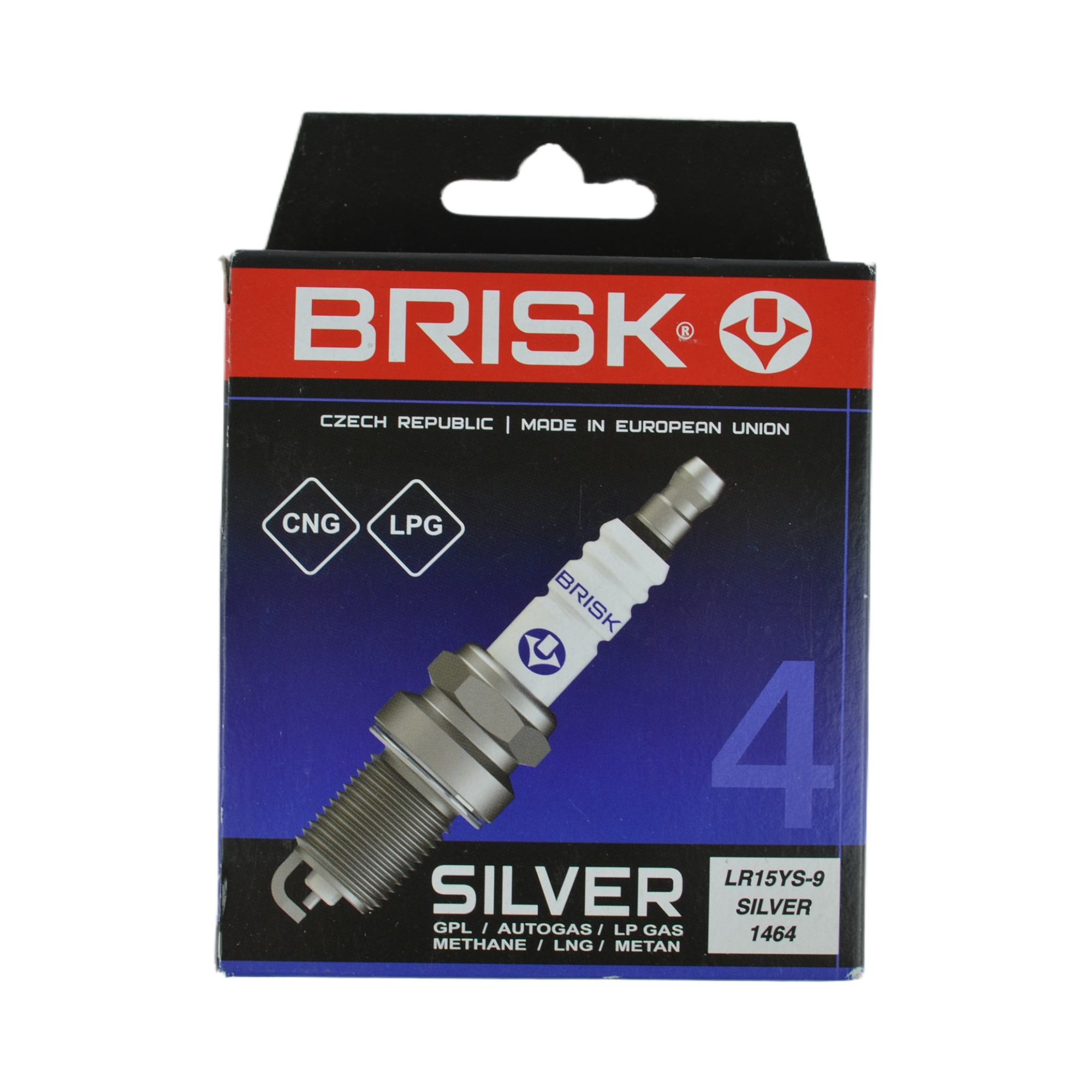 свеча зажигания 8 кл. инжектор с ГБО Brisk SILVER LR15YS-9 1464 к-т 4 шт.
